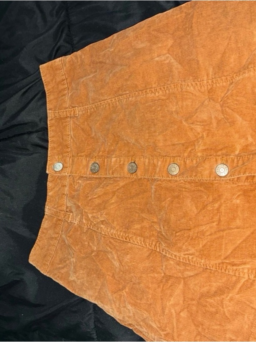 Celebrity Pink Corduroy Button-Front Mini Skirt in Rust